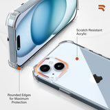 ROOCASE Plexis Clear Case for iPhone 15, Slim Transparent Cover