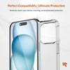 ROOCASE 3-Pack Glass Screen Protector for Apple iPhone 15, Include Easy Install Frame