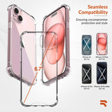 ROOCASE Plexis Clear Case for iPhone 15 Plus, Slim Transparent Cover