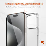 ROOCASE 3-Pack Glass Screen Protector for Apple iPhone 15 Pro Max, Include Easy Install Frame